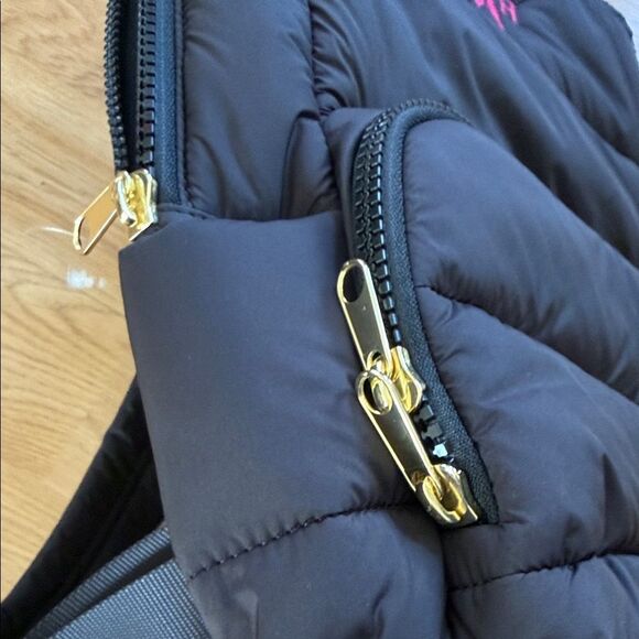 Mark & Graham Black Quilted Puffer Backpack Pink Logo Ski Outdoors Laptop main image 10